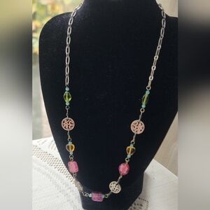 Brighton Pink and Green Beaded Necklace